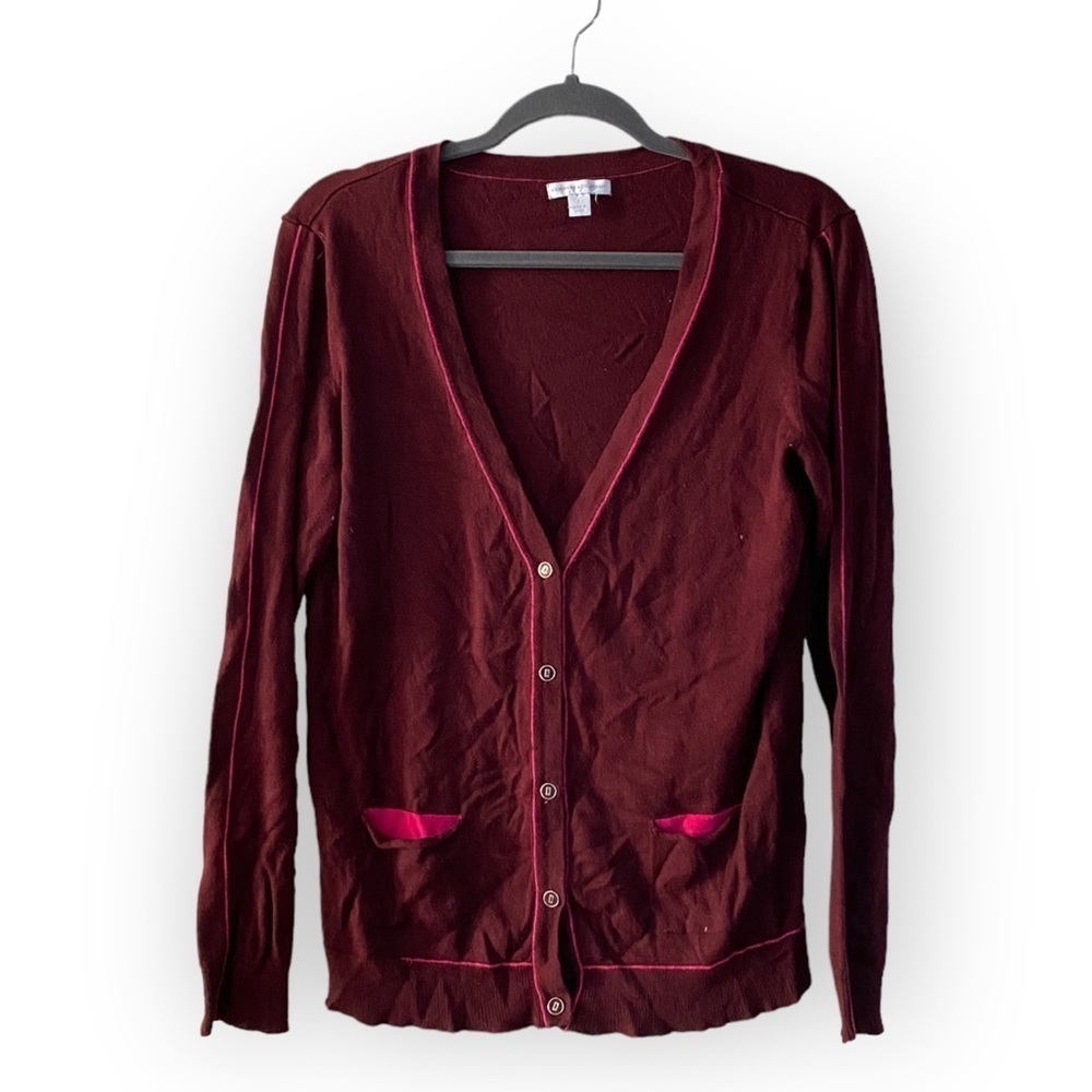 New York and Company Burgundy Cardigan Women’s Size Large Sweater NYCO